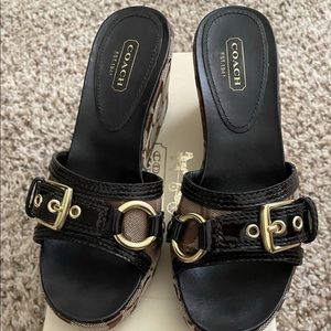 COACH patent jewel wedges